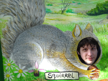photo cutout board, squirrel